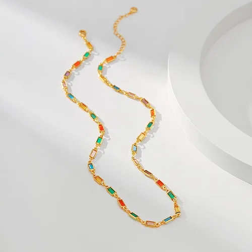 Vista 33 de Gargantilla con cuentas para mujer, chapada en oro de 18 quilates, gargantilla delicada para mujer