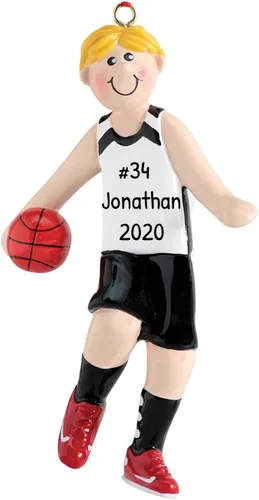 Vista 7 de Elves - Adorno de baloncesto personalizado 2025 – Adornos de Navidad afroamericanos para árbol de Navidad personalizados para niños