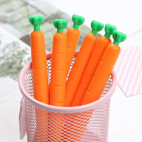 Vista 9 de sencoo Paquete de 4 lápices mecánicos de zanahoria, papelería creativa para estudiantes, regalo de cumpleaños, premio escolar, regalo para niños