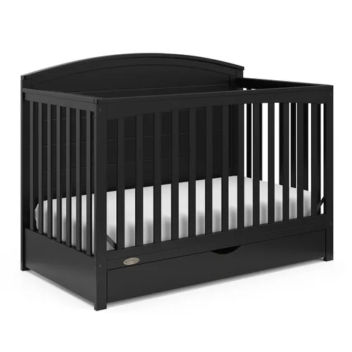 Vista 17 de Graco Bellwood - Cuna convertible 5 en 1 y cambiador con cajón (negro) - Certificado GREENGUARD Gold, cajón de almacenamiento de tamaño completo, se