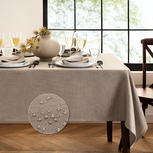 Vista 10 de Elrene Home Fashions - Mantel de textura sólida de laurel, resistente al agua y a las manchas, 52 x 70 pulgadas, rectangular, color salvia
