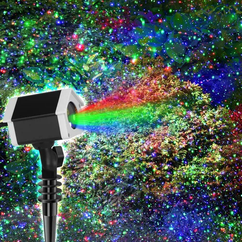 Vista 9 de Luces de proyector láser navideño Lunmore, proyección láser al aire libre de 30 patrones, proyectores de paisaje para interior, exterior, hogar