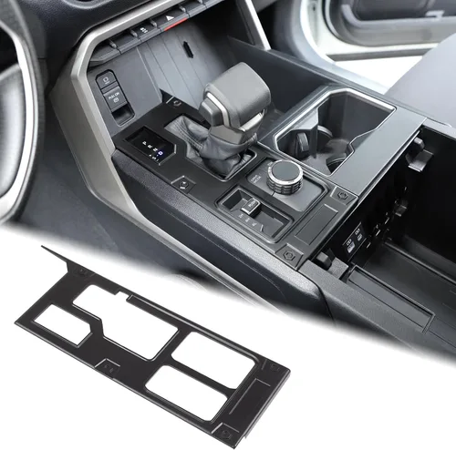 Vista 13 de Aunginsy Marco para panel de cambio de marchas con caja de almacenamiento Compatible con Toyota Tundra/Sequoia 2022-2024 2025 Protector contra
