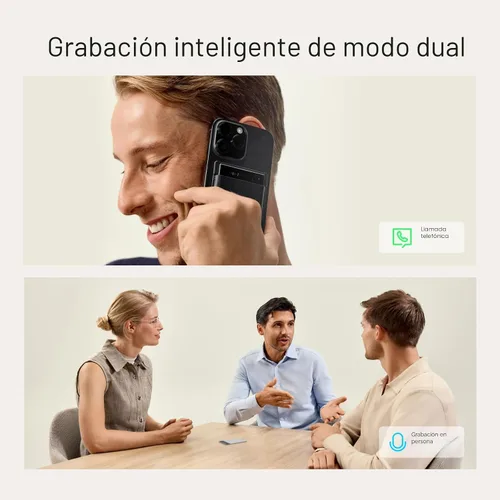 Vista 2 de Plaud Grabadora de voz Note Pro AI Transcribir y resumir para llamadas de Plateado