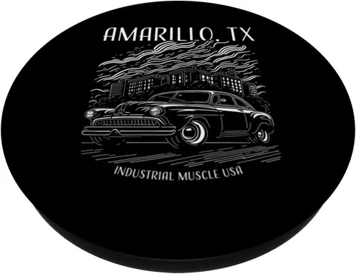 Vista 2 de Amarillo TX Industrial Muscle USA Classic Hotrod Car Design PopSockets Standard PopGrip