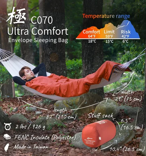 Vista 2 de Litume Summer Sleeping Bag for Adults, Warm Weather Lightweight Combinable Rojo