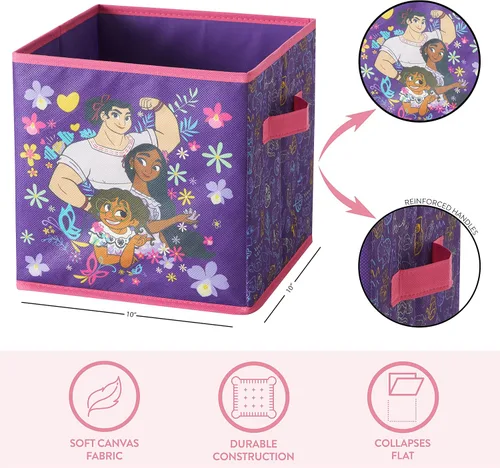 Vista 3 de Disney Encanto - Juego de dos cubos de almacenamiento espaciosos plegables, 10"x10
