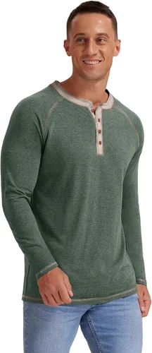 Vista 5 de Sailwind Camiseta de manga larga y corta para hombre Henley de algodón casual