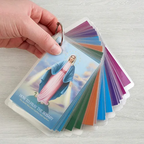Vista 6 de Needzo Juego de tarjetas de oración católicas laminadas para niños, 4 1/2 pulgadas