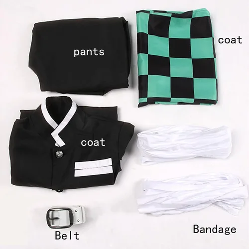 Vista 6 de Demon Slayer - Conjunto de cosplay de anime para cosplay disfraz de kimono para adultos niños y pelucas una variedad de estilos para elegir
