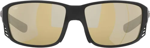 Vista 13 de Costa Man - Gafas de sol con montura negra mate, lentes de espejo azul, 2.36 pulgadas Espejo Negro/Cobre Plata 20.46 oz