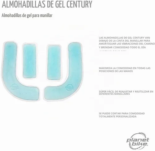 Vista 3 de Planet Bike Century - Almohadillas de gel para cinta de manillar de bicicleta
