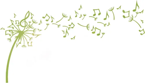 Vista 6 de Vinilo Adhesivo de pared Flores de diente de león Notas Musicales Patrones Pegatinas Mural Decoración grande (g1817) negro