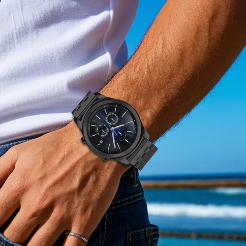 Vista 3 de Correas de reloj de metal cepillado para hombres y mujeres, correa de reloj de acero inoxidable sólido 18/20/22/24/26mm, correa de reloj de pulsera