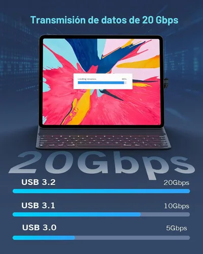 Vista 4 de MoKo Adaptador USB-C de 180 grados, conector de ángulo tipo C, espacio más amplio de 0.531 in