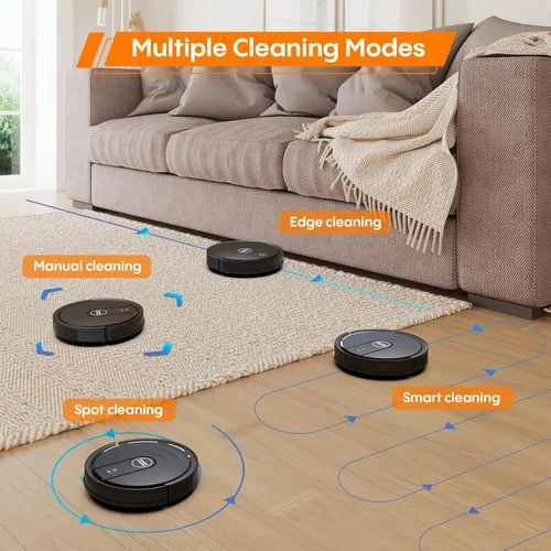 Vista 7 de Robot aspirador y trapeador, robot aspirador 3 en 1 con 5000 Pa, aspiradoras robóticas de navegación inteligente con limpieza multisuperficie, 2.87