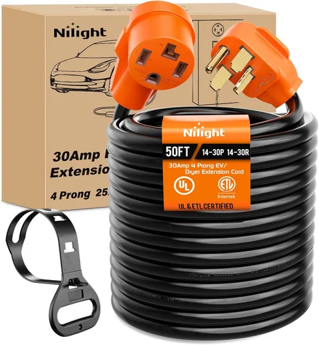 Vista 49 de Nilight Cable de Extensión para Secadora EV de 15 Pies 3 Clavijas 30 Amperios NEMA 10-30P 10-30R Cable de Extensiones Antiguas Servicio Pesado