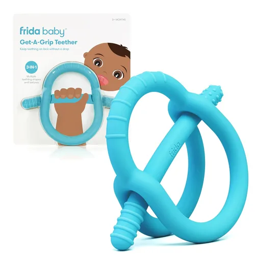 Vista 9 de Frida Baby Get-A-Grip BabyTeether para aliviar la dentición Juguetes de dentición de silicona 100% de grado alimenticio para bebés de 0 a 6, 12