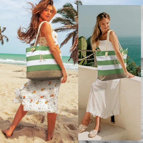 Vista 23 de YOOLIFE Bolsas de playa para mujer, bolsa de lona de viaje, bolsa impermeable para piscina, artículos esenciales de viaje, regalos para mujeres