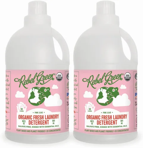 Vista 8 de Rebel Green Detergente orgánico para ropa para bebé, jabón natural para ropa, detergente líquido para ropa, detergente suave para ropa, aroma