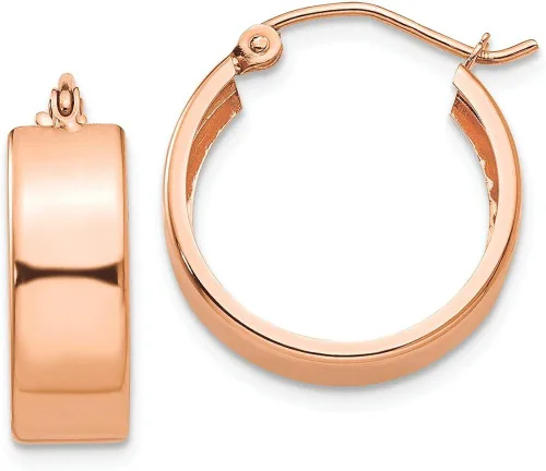 Vista 8 de Aretes de aro de oro rosa de 14 quilates, joyería fina para mujer, regalos para ella, Oro rosa