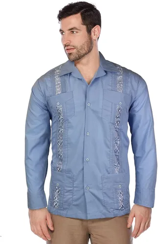 Vista 8 de Guayabera - Camisa de vestir casual con botones y manga larga para hombre