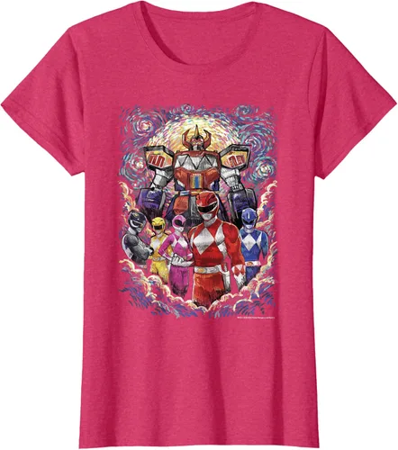 Vista 5 de Power Rangers Mighty Morphin' Megazord Starry Night Poster Camiseta