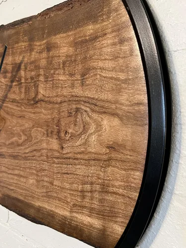Vista 5 de 22" Live Edge Clock Large Wall Clock for Entryway Fireplace Mantel Decoration Bedroom Wall Clock