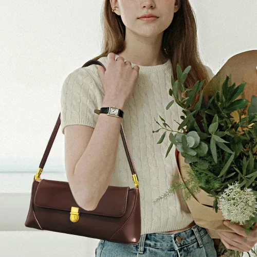 Vista 2 de Bolso de hombro vintage para mujer, monederos para mujer