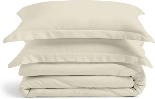 Vista 10 de Cosy House Collection Juego de funda de edredón de lujo de 2 piezas, mezcla de rayón derivado del bambú, ropa de cama ultrasuave, protector de Crema