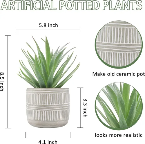 Vista 2 de Der Rose Plantas Suculentas Artificiales en Macetas para Habitación, Hogar, Baño, Dormitorio, Oficina, Decoración Boho Small fake plants，sturdy