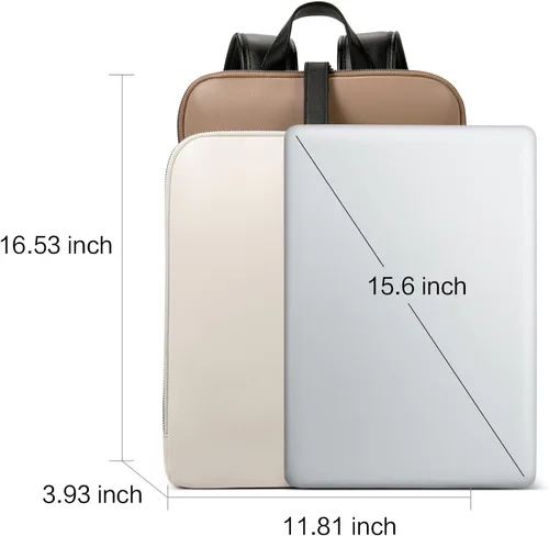 Vista 5 de CLUCI Mochila de cuero para mujer, bolsa para laptop de 15.6 pulgadas, mochila de trabajo grande para viaje, Grande, Mochilas de mochila