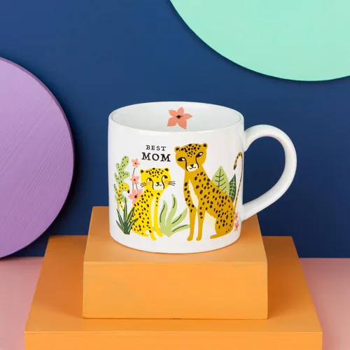 Vista 2 de Now Designs Jubilee Best Mom - Taza de gres en caja, 14 onzas
