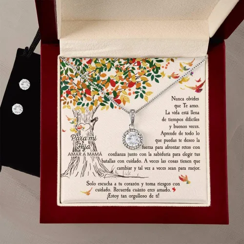 Vista 3 de Lampara De Amor Eterno Para Mi Hija En Español - A Mi Hermosa Hija - Collar De Amor Eterno, Un Regalo Unico Para El Amor De Mi Vida, Regalos De Amor