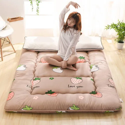 Vista 13 de Colchón de futón japonés extra grueso plegable enrollable para suelo, colchón de arrastre para el suelo, colchón de campamento, colchoneta de dormir