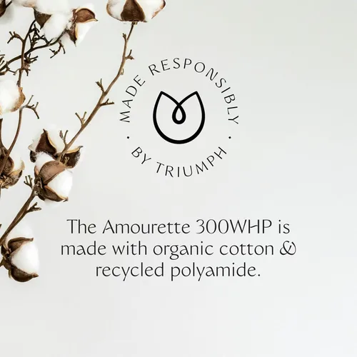 Vista 6 de Triumph Amourette 300 WHP - Brasier ligeramente acolchado con aros para mujer, encaje elástico, cómodo, de apoyo, diseño atemporal, Blanco