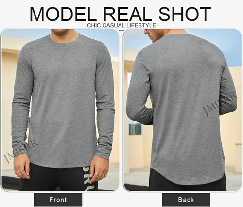 Vista 3 de JMIERR Paquete de 3 camisetas de algodón Hipster Hip Hop de cuello redondo para hombre