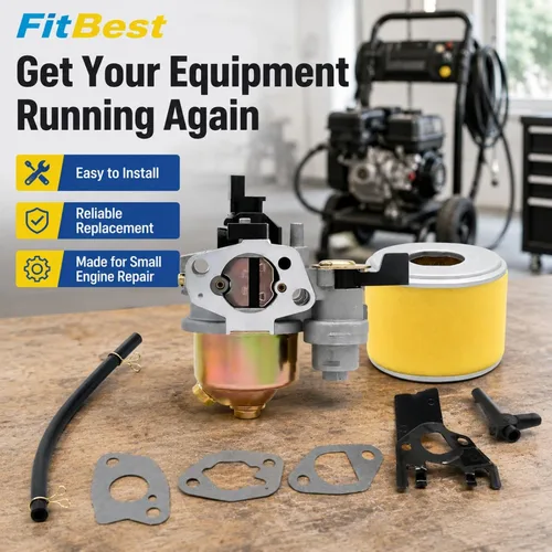 Vista 7 de FitBest GX160 Carburador con Filtro de Aire y Colector de Admisión – Reemplaza 16100-ZH8-W61 – Compatible con motores Honda GX120 GX160 GX200