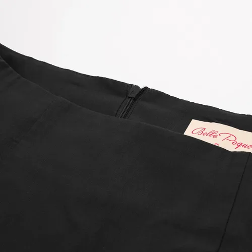 Vista 4 de Belle Poque, falda de lápiz elástica de cintura alta con lazo para mujer.