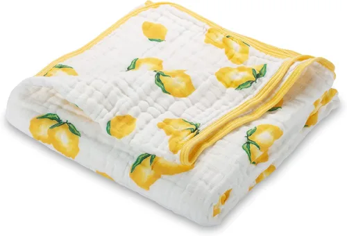 Vista 8 de LollyBanks Manta de muselina para bebé 100% algodón, 6 capas, mantas suaves para bebés para niñas, manta grande de 47 x 47 pulgadas versátil