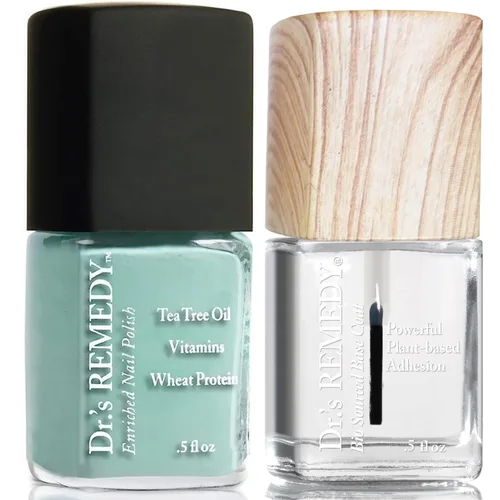 Vista 7 de Dr.'s Remedy Esmalte de uñas enriquecido, Brave Berry con capa base, juego de 0.5 onzas líquidas cada uno