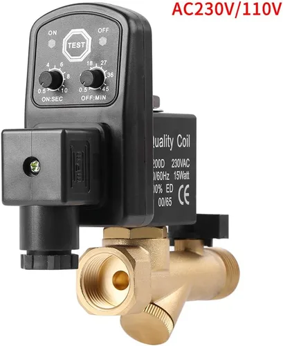 Vista 5 de Válvula de drenaje, 1/2 "automática válvula de drenaje cronometrada electrónica para compresor de aire de acción directa, presión de 0-1.6Mpa