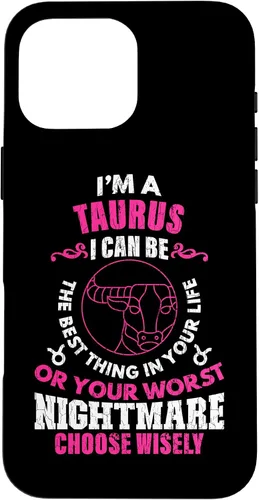 Vista 19 de Funda gráfica para iPhone 13 Pro Max con signo zodiacal divertido soy un tauro