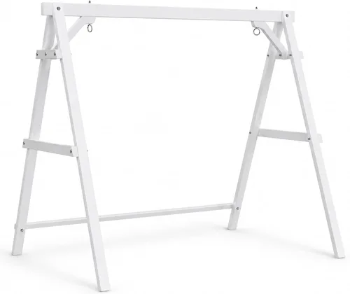 Vista 16 de VINGLI Marco de columpio para porche de 6.2 pies, soporte de madera resistente de 660 libras, soporte de columpio de madera con barra de conexión