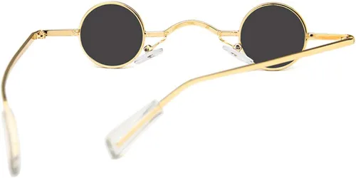 Vista 3 de Sopaila Gafas de sol hippie polarizadas redondas vintage pequeñas gafas de sol Steampunk
