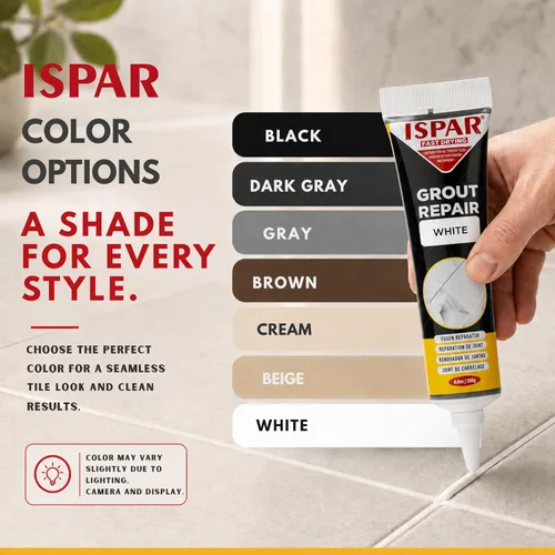 Vista 5 de ISPAR Kit de reparación de lechada para azulejos, relleno de lechada gris oscuro de 8.8 onzas, pasta de reparación de lechada premezclada, relleno
