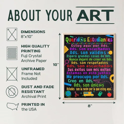 Vista 3 de Decoraciones para el aula, carteles motivacionales para niños latinos españoles en español, arte de pared para aula, suministros para profesores
