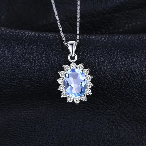 Vista 3 de JewelryPalace Princess Diana Kate Middleton Natural Amethyst Citrine Garnet Peridot Topaz Created Ruby Sapphire Simulated Emerald Pendant Necklace