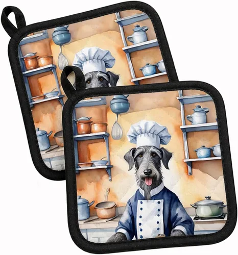 Vista 148 de Caroline's Treasures Coton de Tulear El Chef Par de Agarraderas de Ollas de Cocina Resistentes al Calor Juegos de Agarraderas de Ollas Almohadillas