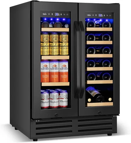 Vista 21 de Velivi Mini refrigerador con puerta de cristal, nevera pequeña, escritorio, enfriador de bebidas con cerradura para bebidas de cerveza, 1.4 pies